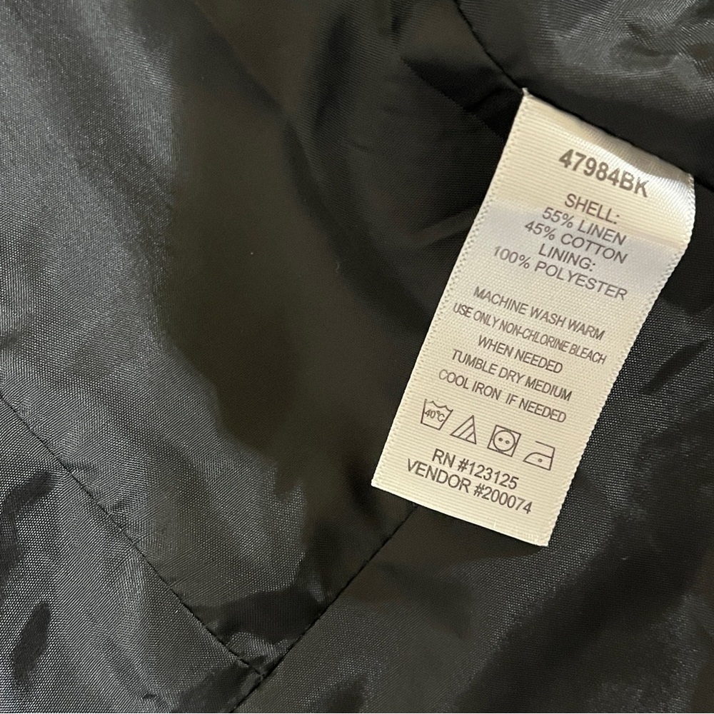 Chadwicks Linen Blend Military Style Jacket Blazer Black Size 10 - Picture 5 of 9
